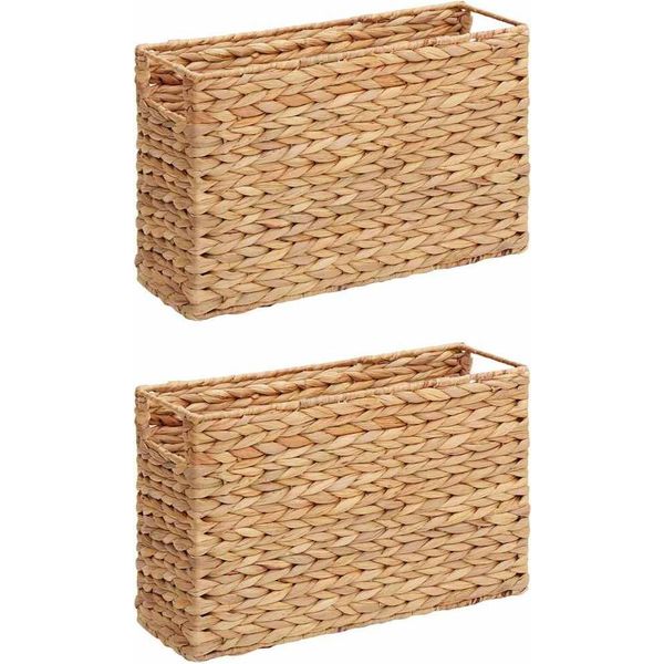 Vidaxl Cestini Per Riviste 2 Pezzi Natura 39 X 14 X 25 Cm Giacinto D'acqua-image
