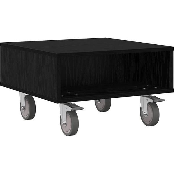 Syfax™ Tavolino Con Ruote Rovere Nero 50,5 X 50 X 30 Cm-image