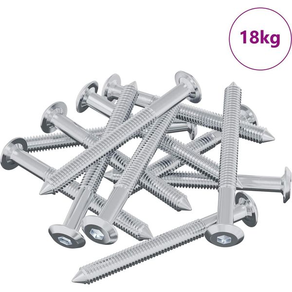 Vite Vidaxl 1600 Pezzi Argento M6 X 60 Mm Acciaio-image