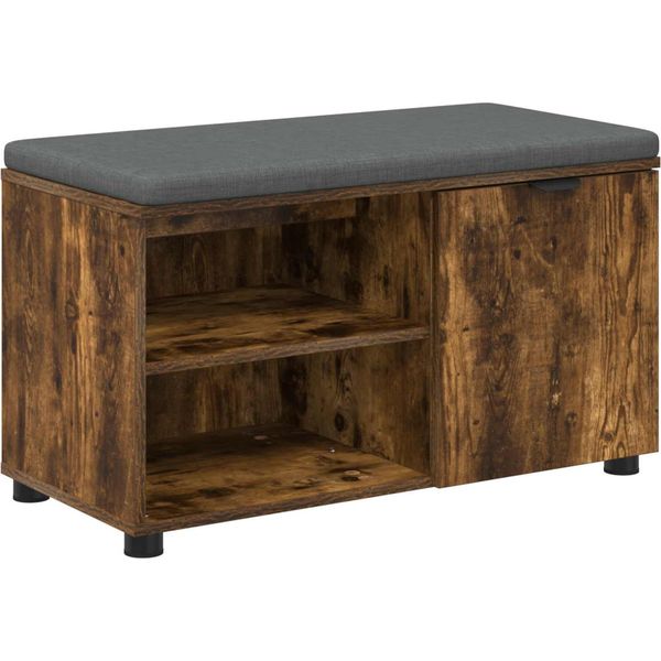 Syfax™ Panca Per Ingresso Con Cuscino Rovere Fumé 80 X 38 X 46 Cm-image