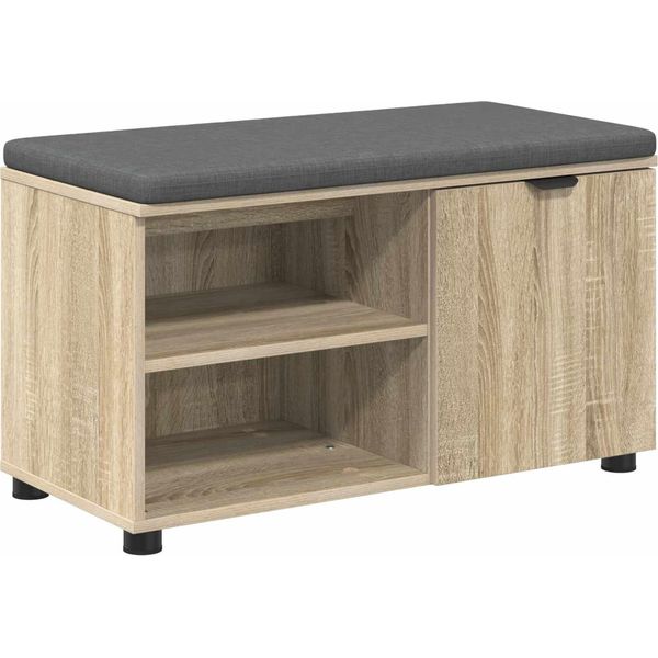Syfax™ Panca Per Ingresso Con Cuscino Rovere Sonoma 80 X 38 X 46 Cm-image