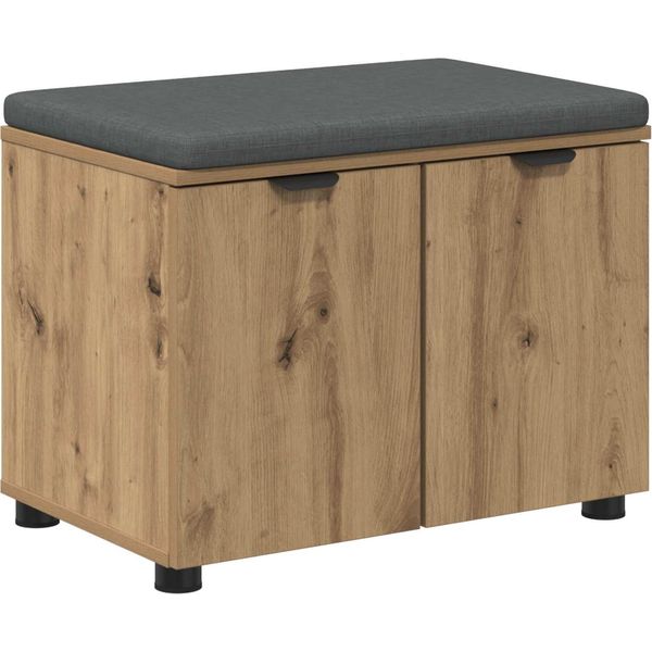 Syfax™ Panca Per Ingresso Con Porta Rovere Artigianale 60 X 38 X 46 Cm-image