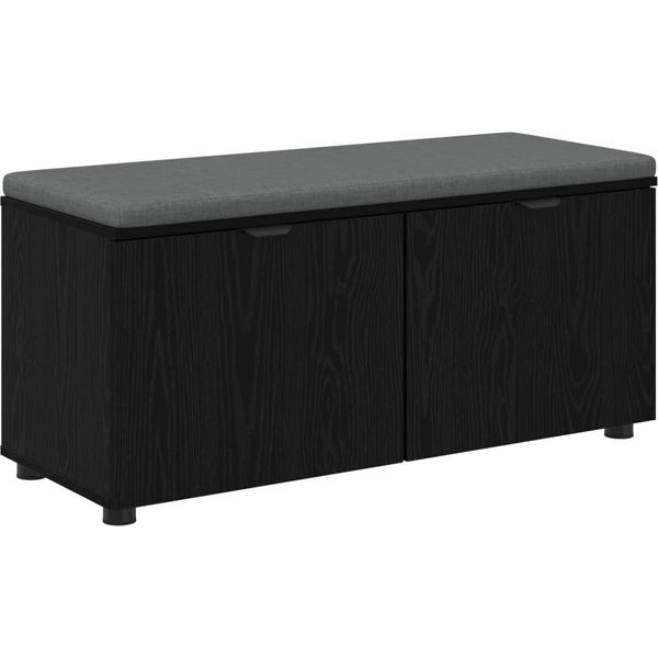 Syfax™ Panca Per Ingresso Con Cuscino Rovere Nero 100 X 38 X 46 Cm-image