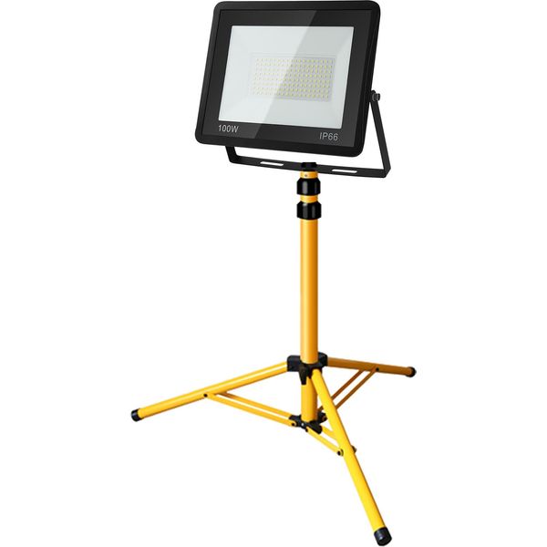 Jopassy Led Proiettore Da Costruzione Proiettore Da Lavoro Con Treppiede 100W Bianco Caldo-image