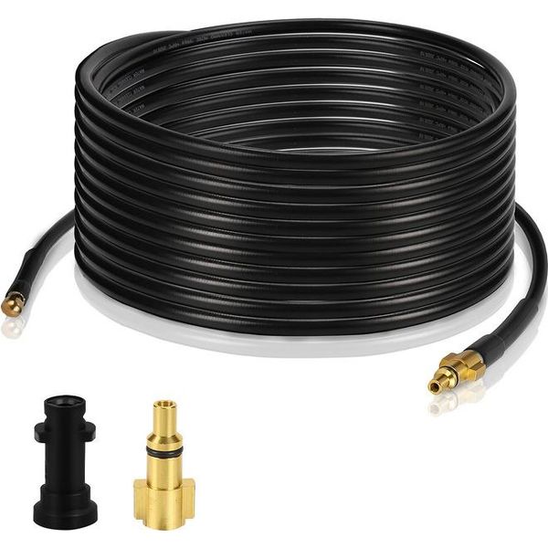 Yakimz Tubo Flessibile Per Idropulitrice 180Bar- Set Tubo Flessibile Per Pulizia Tubi Con Adattatore Adatto A KäRcher K2-K7 15M-image