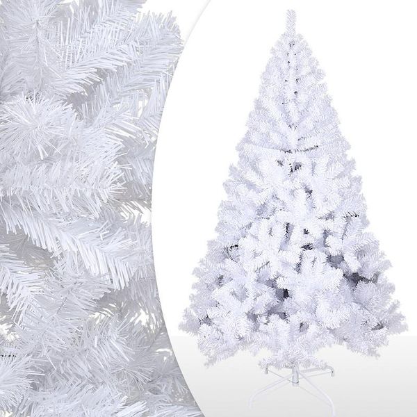 Albero Di Natale Artificiale Jopassy, Abete In Abete Rosso Decorato, Incluso Supporto In Metallo Per Albero Di Natale, Montaggio Rapido, Pieghevole, Bianco 210Cm-image