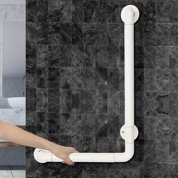 Fiqops Maniglione Antiscivolo Per Bagno Bagno Senior Maniglione A Parete In Acciaio Inox Bianco E Nylon Maniglie Di Sicurezza Maniglie Di Supporto Maniglione 60*40Cm-image