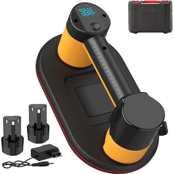 Ventosa Elettrica Per Piastrelle, Capacità Di Carico 300KG, Design Ergonomico, Giallo Dotato Di Due Batterie-image