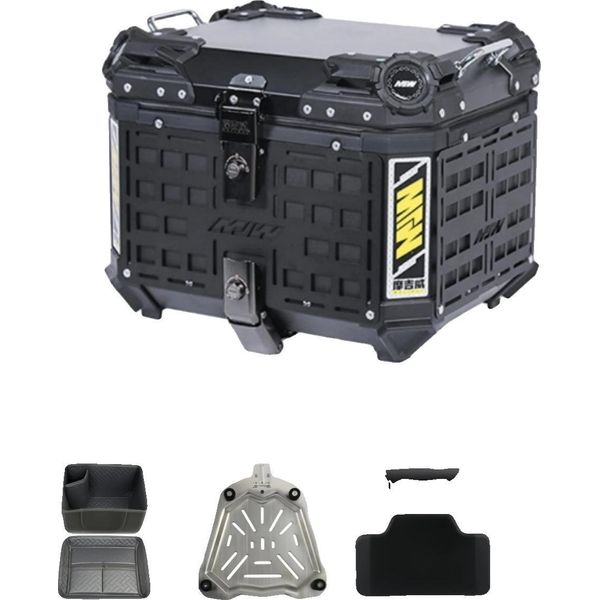 Box Posteriore Per Moto, In Lega Di Alluminio, Design Impermeabile, Armatura-45L-image