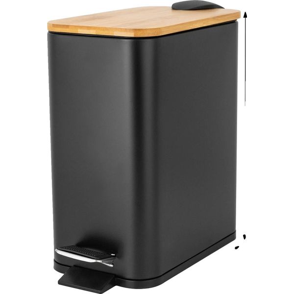 Cestino Per Rifiuti, Acciaio Inox, Contenitore Interno Rimovibile, Nero-image