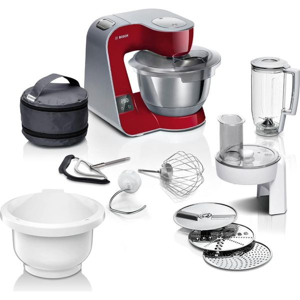 Robot Da Cucina Bosch Serie 4 MUM5X734, Bilancia Integrata, Ciotola In Acciaio Inox Da 3,9 Litri, Accessorio Per Impastare 1,25 Ciotola In Plastica, Impastatrice Planetaria,-image