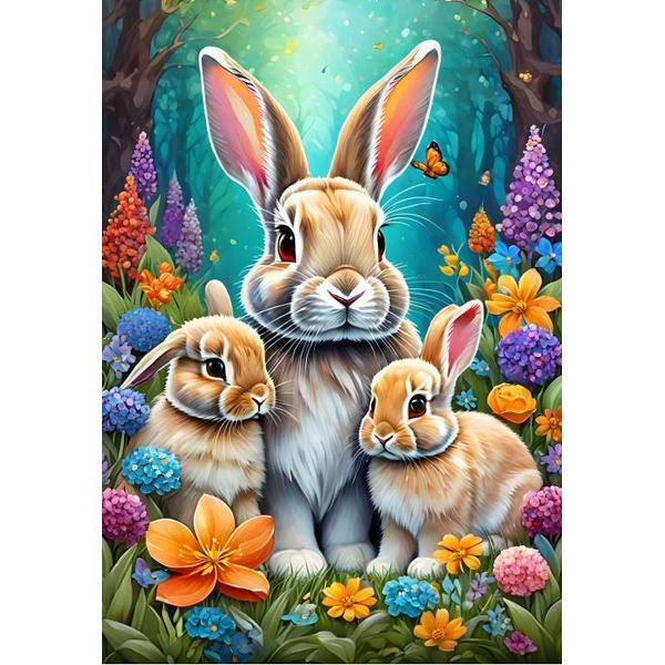 Puzzle Alipson Coniglietti Di Primavera 1000 Pezzi Multicolore-image