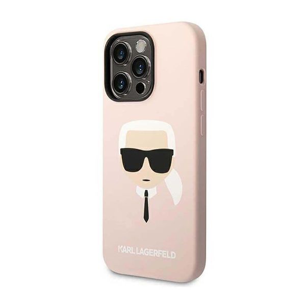 Karl Lagerfeld Klhcp14Xslkhlp Custodia Rigida Per Iphone 14 Pro Max 6,7 RóżOwy/Silicone Rosa Karl's Head-image