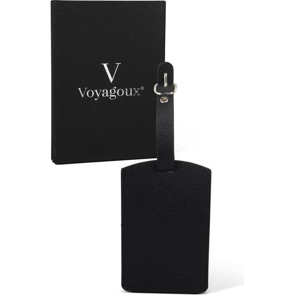 Voyagoux® Set Copri Passaporto / Etichette Per Bagagli - Copri Passaporto - Etichette Per Valigie - Nero-image