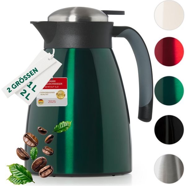 Caraffa Thermos Blumtal® Da 1 Litro Verde - Caraffa Sottovuoto In Acciaio Inox, Senza Bpa, Chiusura Quick Tip, Per Caffè E Tè-image