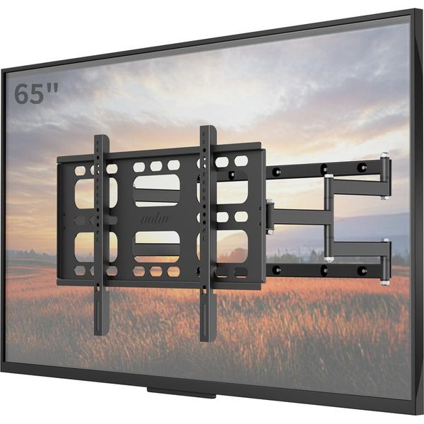 Wisfor Supporto A Parete Per Tv Girevole Ed Estensibile Per Tv Da 40-85 Pollici Fino A 100 Kg Vesa 600X400 Mm, Supporto Tv Preassemblato, Extra Stabile-image