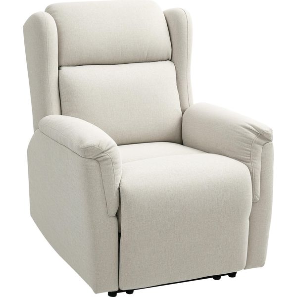Poltrona Reclinabile Homcom, Poltrona Tv Con Funzione Reclinabile, Poltrona Tv Con Anima A Molle Insacchettate, Poltrona Reclinabile Imbottita, Poltrona Reclinabile Fino A 150 Kg Di Portata Per Soggiorno, Camera Da Letto, Beige-image