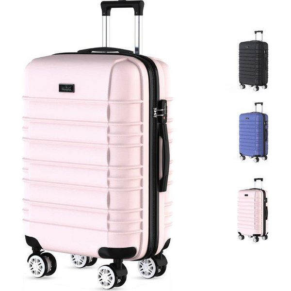 Voyagoux® Avalon - Valigia Da Viaggio Grande - 113L - Valigia - Valigia Da Viaggio Con Ruote - Rosa Chiaro - Chiusura Tsa-image