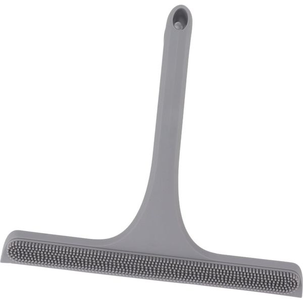 Spatola Per Vetri Con Manico Antiscivolo, Detergente Per Vetri In Silicone, Spatola Per Finestre Del Bagno, Specchio Della Cucina, Grigio-image