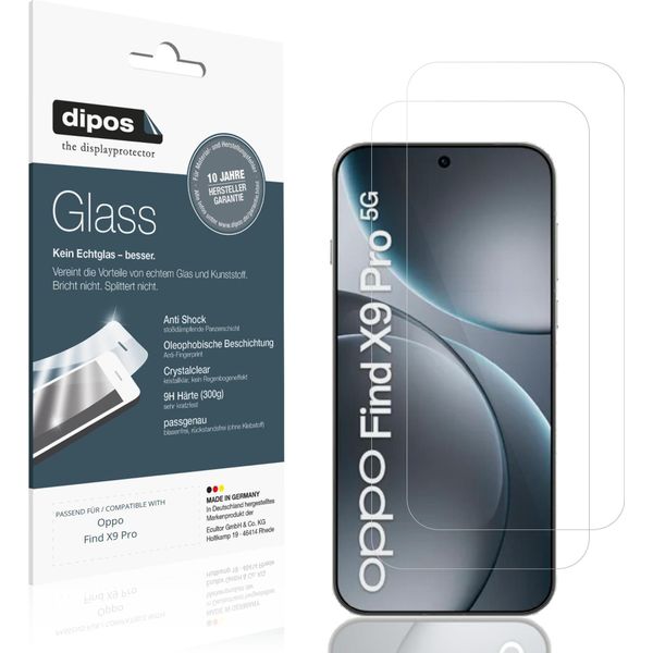2X Pellicola Protettiva Per Oppo Find X9 Pro Protezione Vetro Flessibile 9H Dipos-image