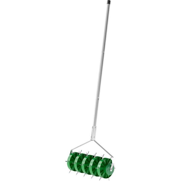 Arieggiatore Per Prato Arieggiatore Per Prato Largo 45 Cm Arieggiatore Manuale Con 30 Punte Di Ferro Attrezzi Da Giardino Guida Per Il Terreno Carotatrice, Arieggiatore Picchio Per Prato, Cura Del Prato Per I Cortili Prato |-image