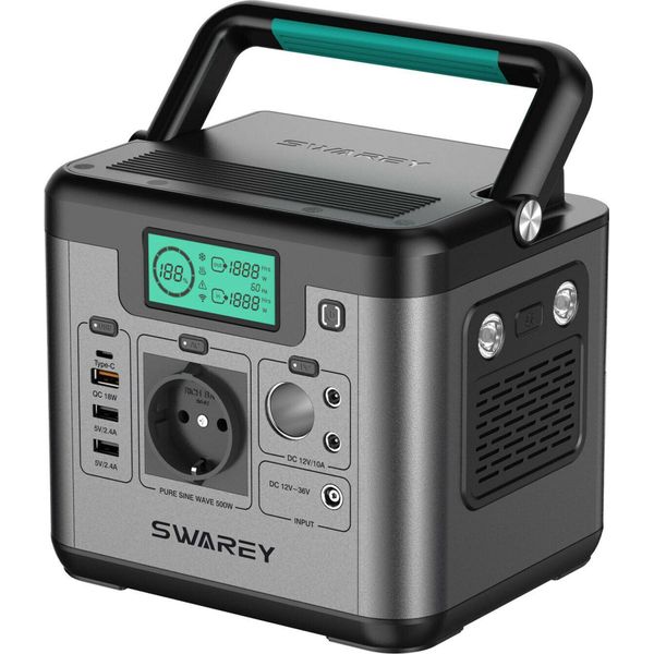 Swarey S500 Pro 518Wh Stazione Di Accumulo Solare Generatore Solare Generatore Solare Generatore Di Energia Portatile Banca Di Energia Solare Caricabatteria Caricatore Di Batteria-image