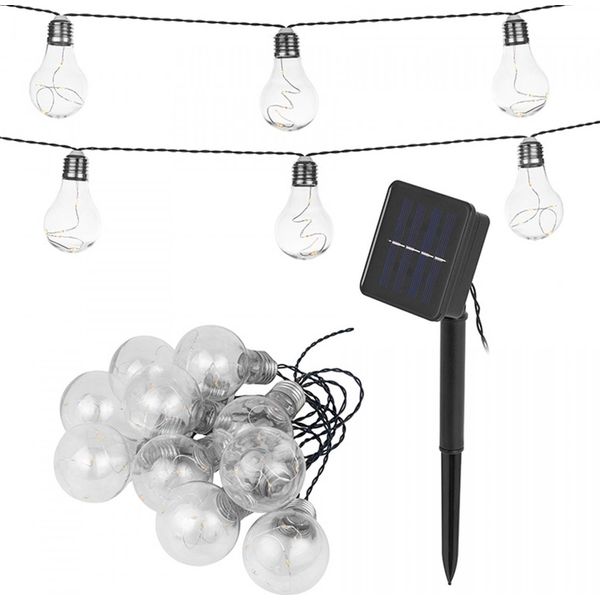 Luci Da Fata Ad Energia Solare 50 Led 10X Lampadine Solari Ghirlanda Di Luci Da Fata Per Giardino IP44 5M-image