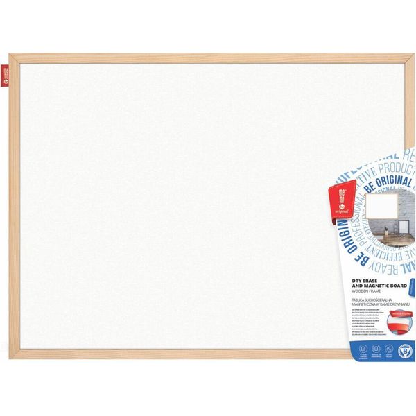 Lavagna Magnetica Bianca Con Cornice In Legno Memobe 60X40Cm 1Pc-image