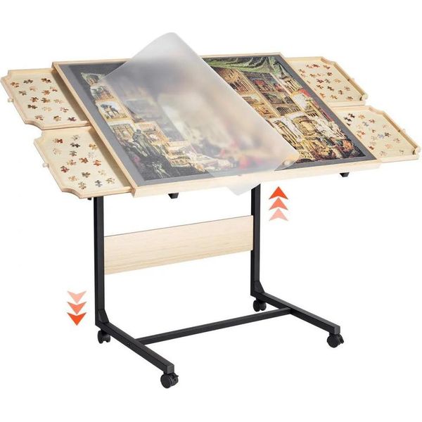 Tavola Da Puzzle Arrotolabile Da 1500 Pezzi Con 4 Cassetti - Tavola Da Puzzle Portatile - Tavola Da Puzzle Con Contenitore-image