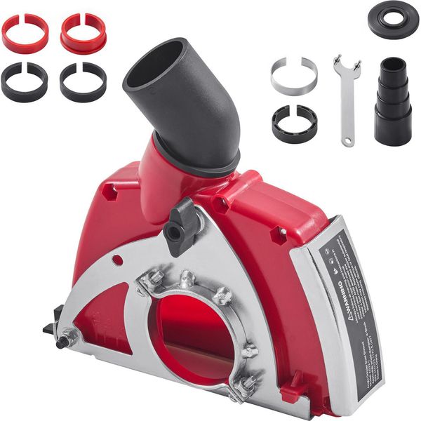 Succebuy Cuffia Di Aspirazione Per Smerigliatrice Angolare, Adatta A 100-125 Mm, Incl. 6 Dischi Di Serraggio, Rosso-image