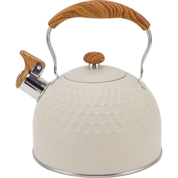 Bollitore A Fischietto Da 2,5 Litri, In Acciaio Inox, Riscaldamento Efficiente E Uniforme, Teiera Da Cucina Con Manico Termoisolante-image