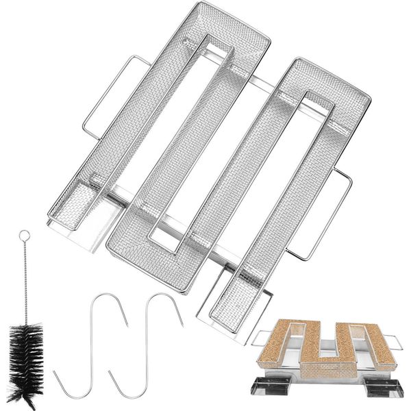Izrielar Bbq Smoker - Tipo M In Acciaio Inox 22,5X17,5X4,5Cm, Generatore Di Fumo A Freddo Generatore Di Fumo A Freddo Affumicatore Fumatore-image
