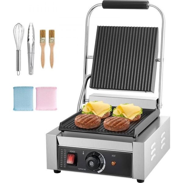 Panini Grill Commerciale - Piastra 22X23Cm - Panini Professionali Per Panini Deliziosi-image