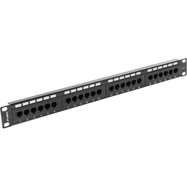 Lanberg PPU6-1024-B Lanberg Patchpanel 24-Port 1U 19" Cat. 6 Utp Schwarz"-image