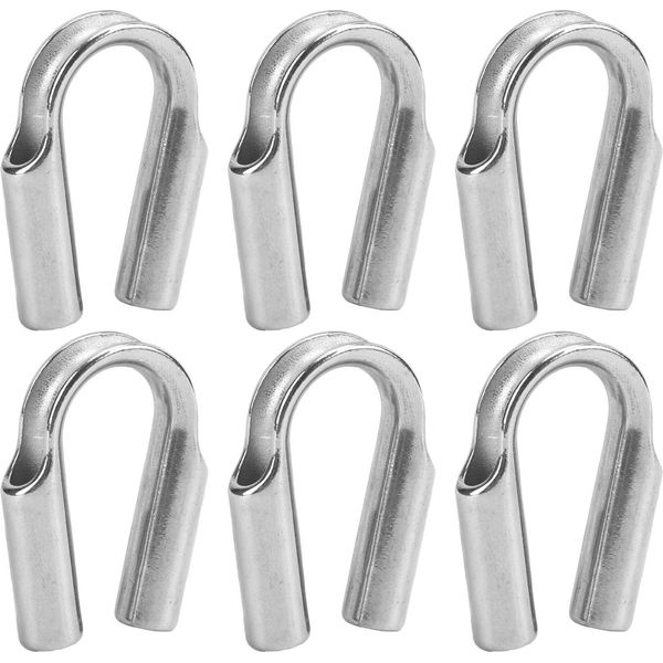 10Pcs Tubo Thimble 304 Acciaio Inox Winch Rope Filo D'acciaio Di Protezione Accessori Nautici M6-image