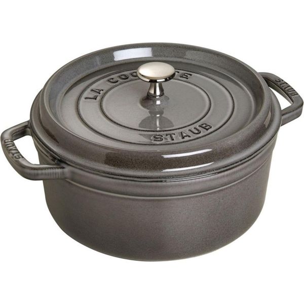Staub - Cocotte Con Coperchio - 26 Cm Di Diametro - 5,25 L - Rotonda - Grigio Grafite-image