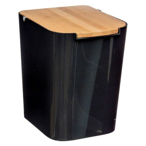5 Five Simply Smart - MüLleimer Mit Bambusdeckel 5L "NaturéO"" Schwarz"-image