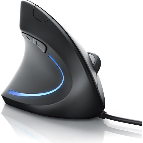 Mouse Ergonomico Csl, Cablato, Mouse Ottico Verticale Per Mancini, Contro Il Braccio Del Mouse/Braccio Da Tennis-image
