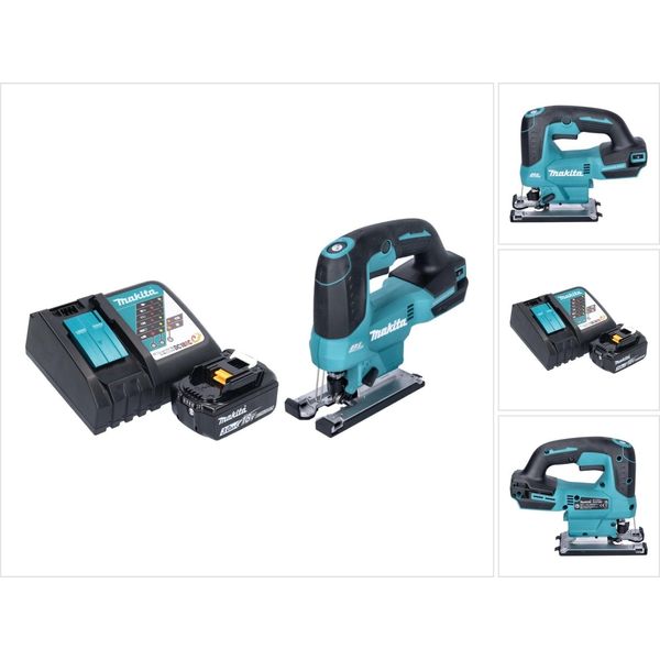 Seghetto Alternativo A Pendolo A Batteria Makita Djv 184 RF1 18 V Senza Spazzole + 1X Batteria Ricaricabile 3,0 Ah + Caricabatterie-image