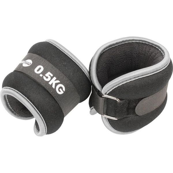 Fitness Mad - Pesi Per Caviglie (Confezione Da 2) RD1806 (0,5 Kg) (Grigio)-image