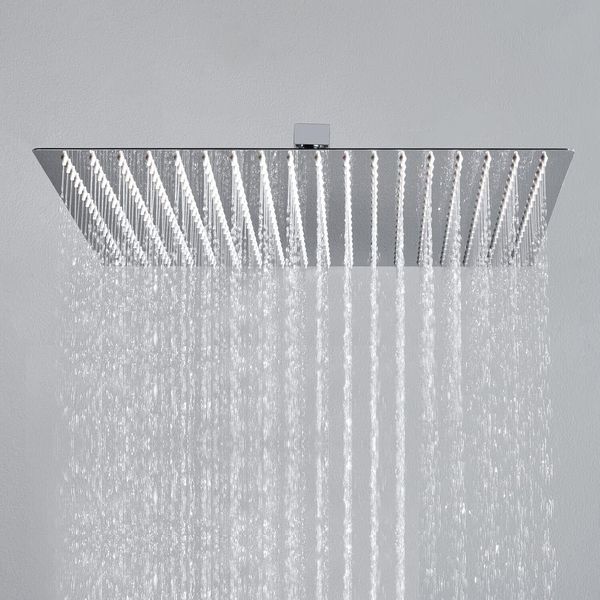 Joho Soffione Doccia Da Parete In Acciaio Inox 304 Con Ugelli Antiicalcare 40X40 Cm Quadrato-image