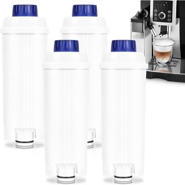 Yakimz 4X Filtro Acqua Per Delonghi Dls C002, Accessori Per Compatibile Con I Modelli Delonghi, Esam, Ecam, Bco Ec Macchine Da Caffè Completamente Automatiche-image