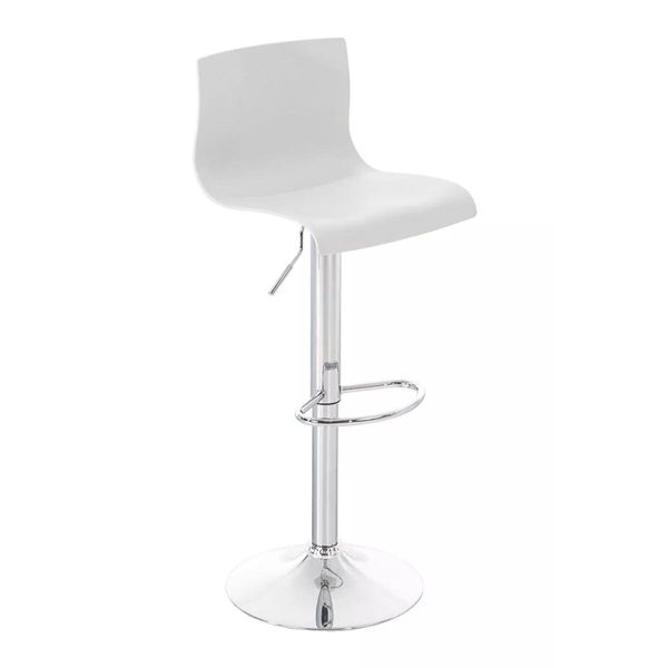 In And Outdoorsgabello Da Bar Justus - Bianco - Seduta In Plastica - Gambe Cromate - Regolabile In Altezza - Altezza Seduta Da 59 A 80 Cm - Deluxe-image
