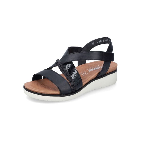 Rieker V3773 00 Sandalo Con Zeppa Da Donna Nero, Nero, Misura 36-image
