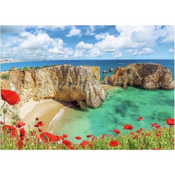 Puzzle Ravensburger Papaveri Algarve Portogallo - 1000 Pezzi Fiori Paesaggio-image