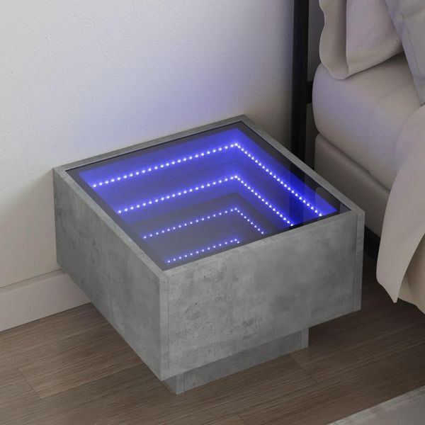 Bei Cloris Comodino Con Infinity-Led Grigio Cemento 40X40X30 Cm - Comodini E Armadietti Nuovo2268231 1Pacco-image