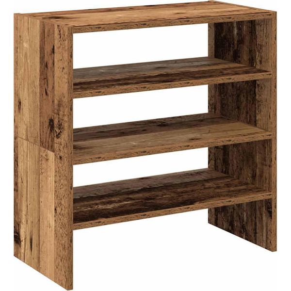 Vidaxl Portascarpe 2 Pezzi Impilabili In Legno Vecchio 60X30X30,5 Cm-image