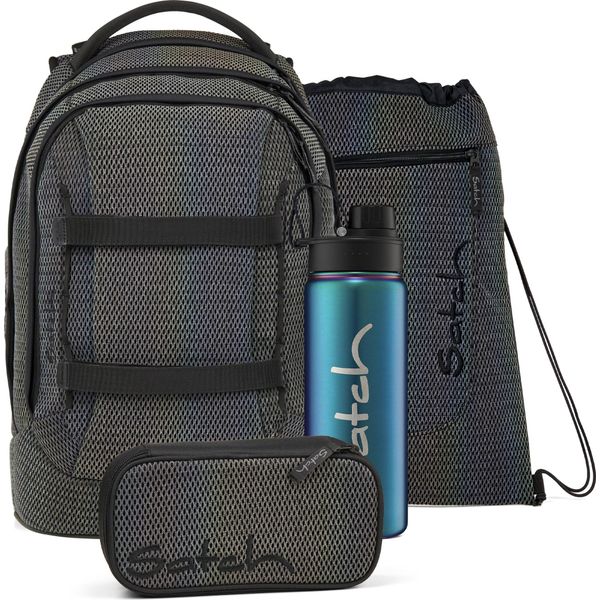Satch Zaino Della Scuola Pack Schulrucksack Set Hidden Rainbow Nero-image