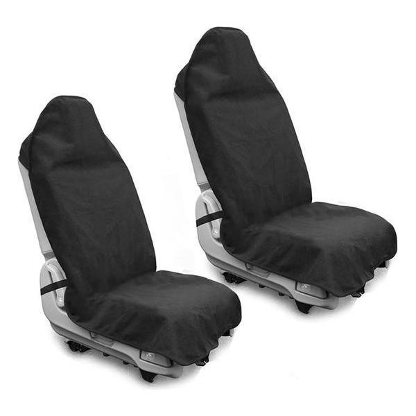 Confezione Da 2 Coprisedili Impermeabili E Antisudore Per Auto, Dopo Lo Sport, La Corsa, Il Nuoto, La Spiaggia E L'escursionismo, Protezione Universale E Antiscivolo Per Auto, Suv E Camion, Lavabile In Lavatrice (Nero)-image