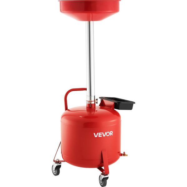 Vevor Carrello Per La Raccolta Dell'olio 30 L, Carrello Per La Raccolta Dell'olio Con Imbuto Regolabile In Altezza, Contenitore Per La Raccolta Dell'olio Con Ruote E Cassetta Degli Attrezzi, Scarico Per Il Trasferimento Del Carburante Liquido Per Le Officine Auto, Rosso-image